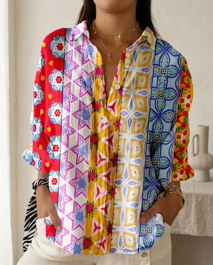 Jessie™ | Blouse Boutonnée Imprimée Élégante
