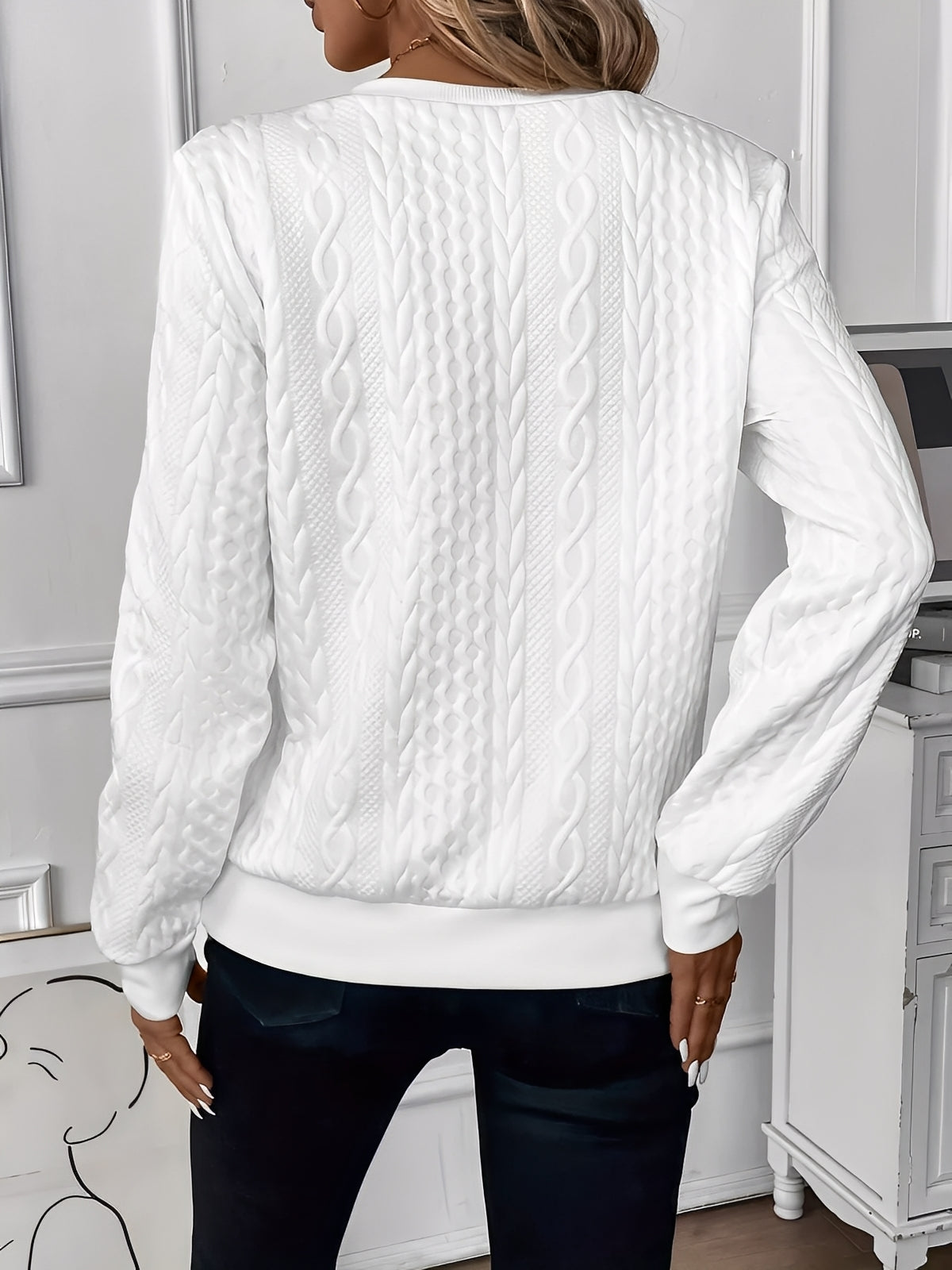 Lynne | Cable-Knit Zip Sweatshirt