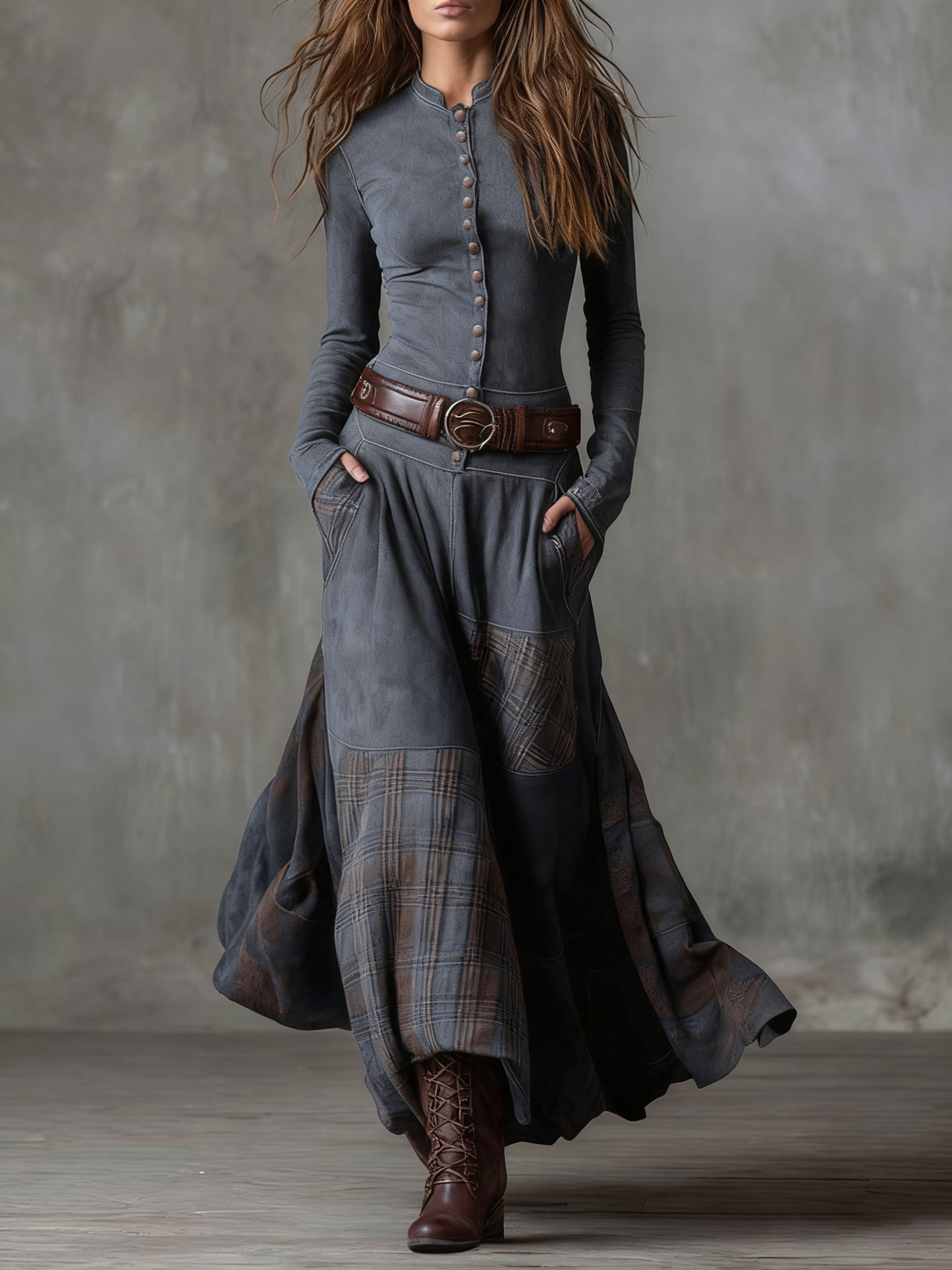 Robe Maxi en Suède Izabella™ + Ceinture Gratuite