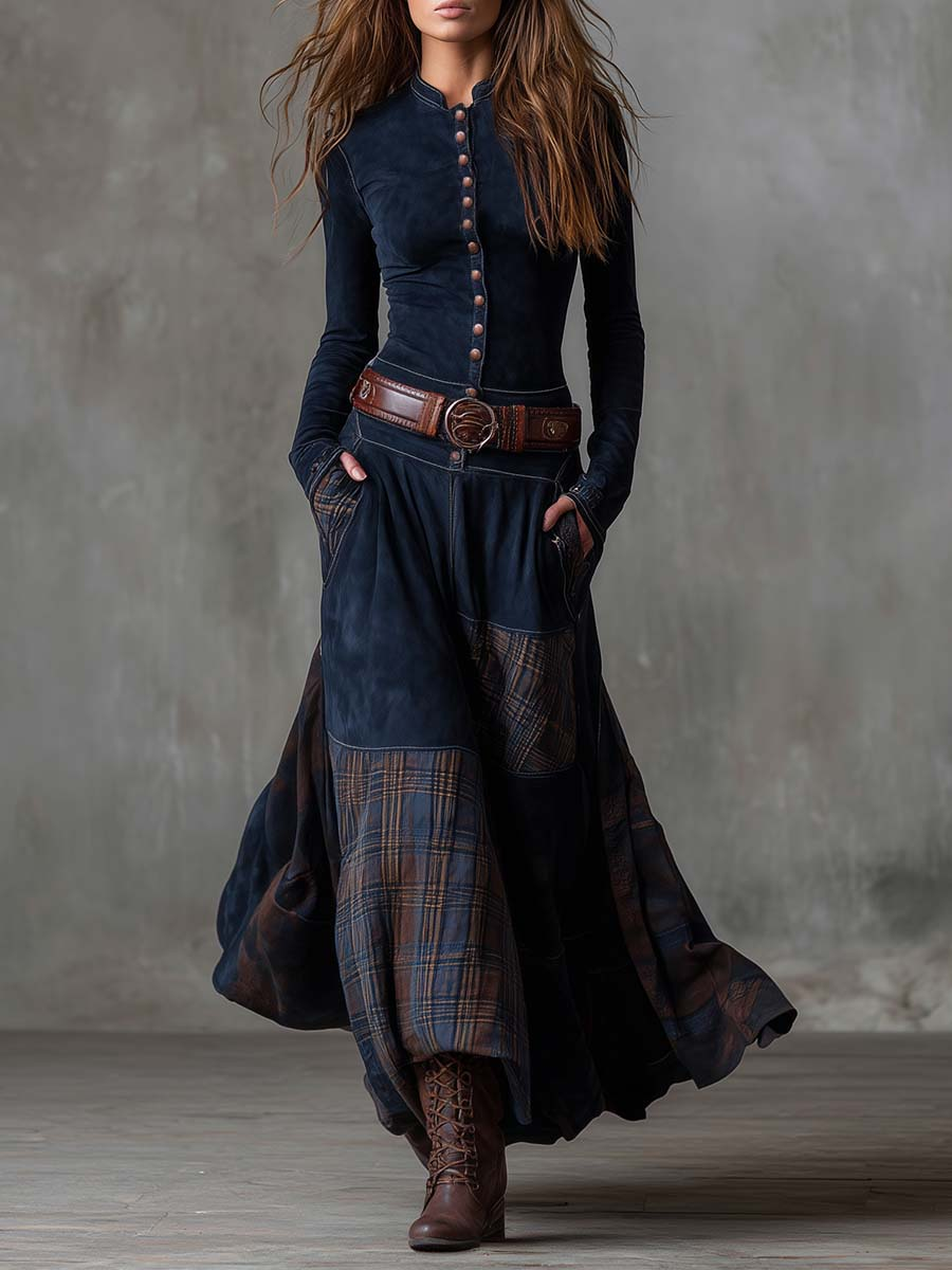 Robe Maxi en Suède Izabella™ + Ceinture Gratuite