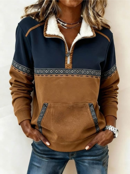 Beata™ | Przytulny sweter z zamkiem błyskawicznym