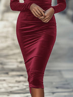 Barbara | Dopasowana Aksamitna Sukienka na Przyjęcia