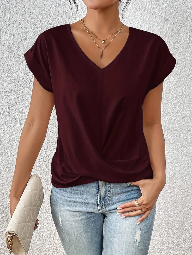 Glyvella™ | Relaxed Fit V-Neck Casual Top
