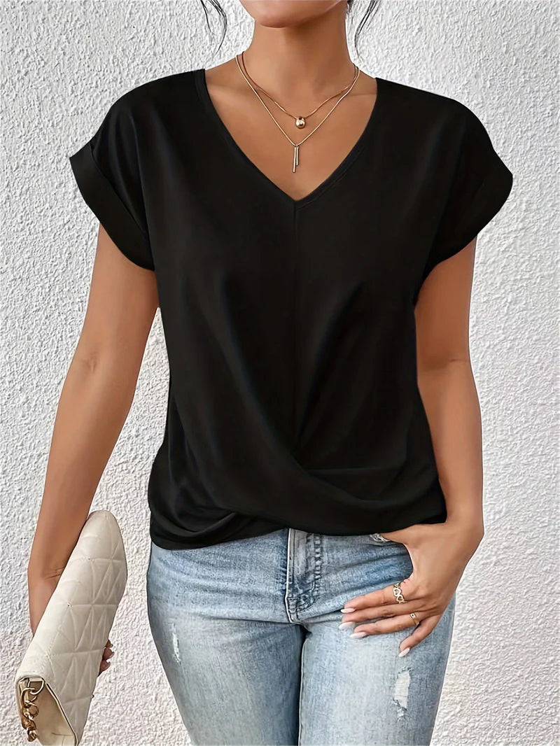Glyvella™ | Relaxed Fit V-Neck Casual Top