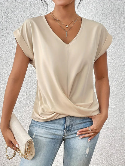 Glyvella™ | Relaxed Fit V-Neck Casual Top