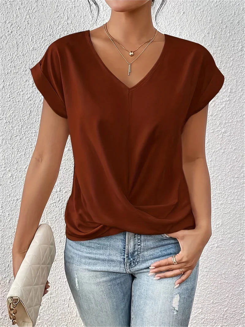 Glyvella™ | Relaxed Fit V-Neck Casual Top