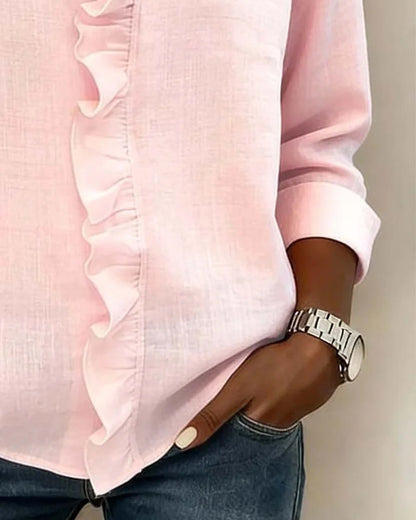 Glynara™ | Ruffled V-Neck Blouse
