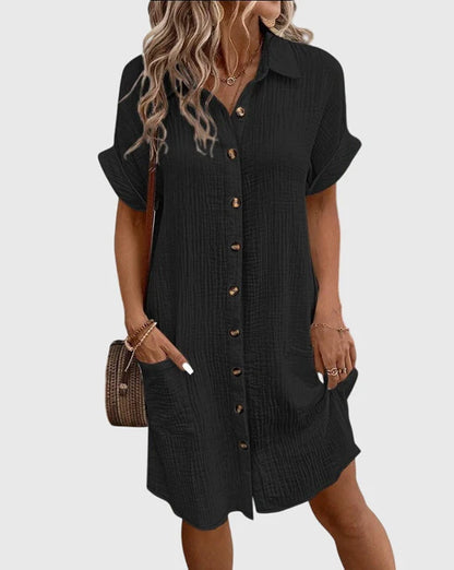 Velessa™ | Classic Relaxed Summer Shirt Dress