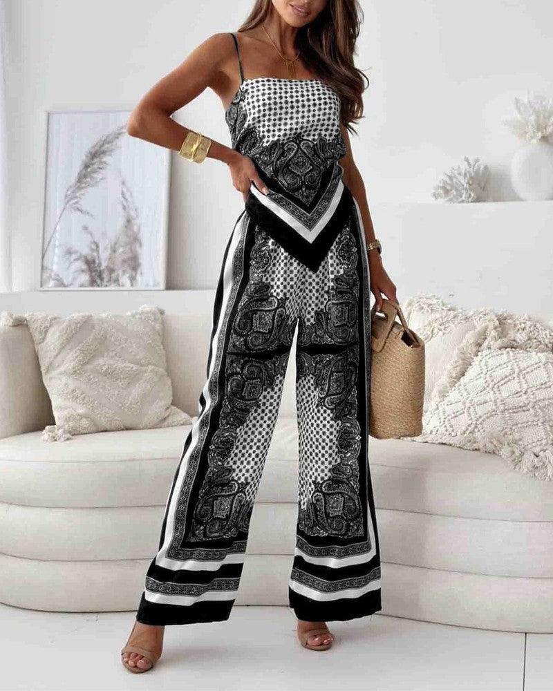 Helen | Ensemble de robe à lacets et pantalon prêt pour les vacances