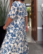 Brenda | Vestido Floral de Manga Corta