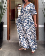 Brenda | Vestido Floral de Manga Corta