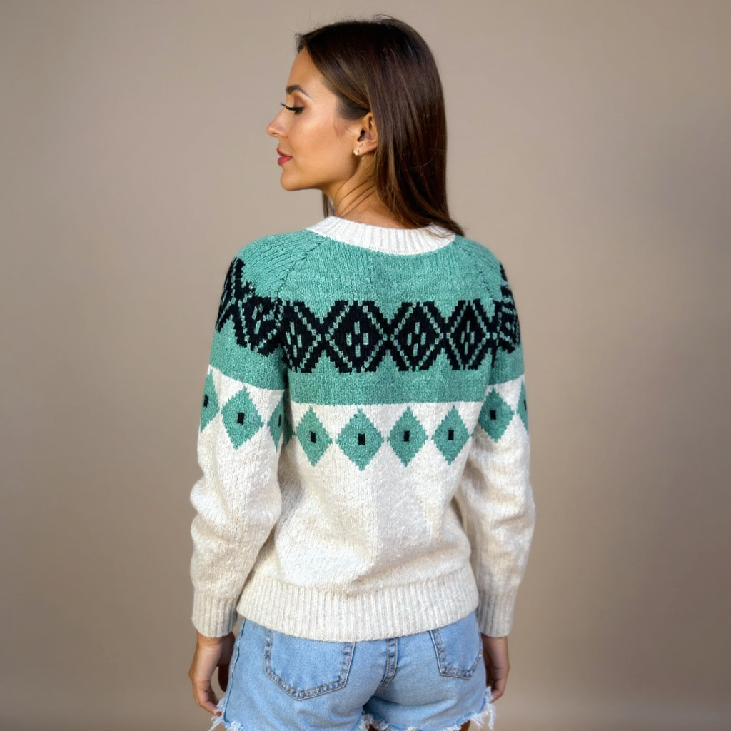 Allison | Vintage Islandzki Sweter z Wełny