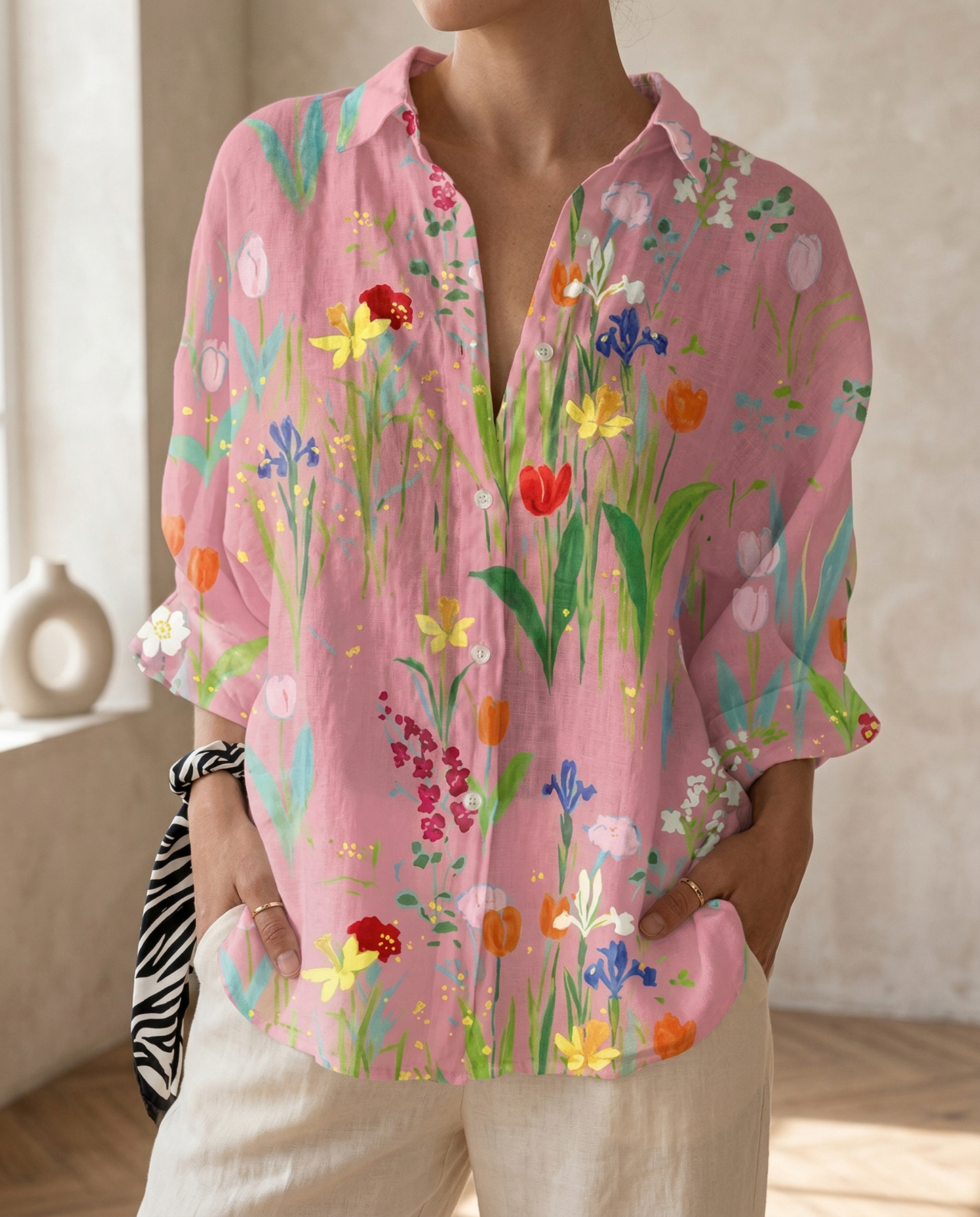 Jessie™ | Blouse Boutonnée Imprimée Élégante