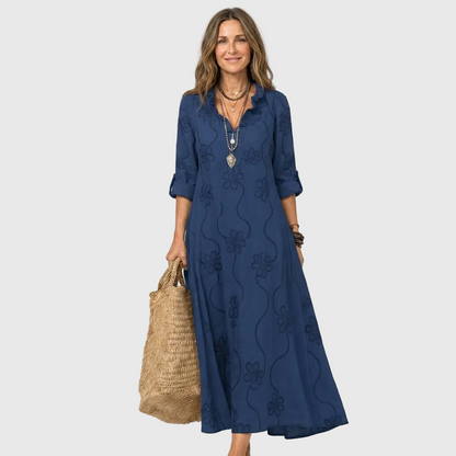Alina | Robe maxi à motif floral tonal