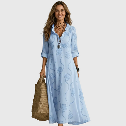Alina | Robe maxi à motif floral tonal