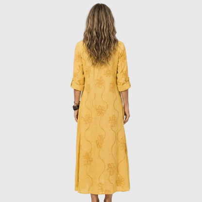 Alina | Robe maxi à motif floral tonal