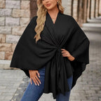 Zayna™| Draped Flowing Cape Top