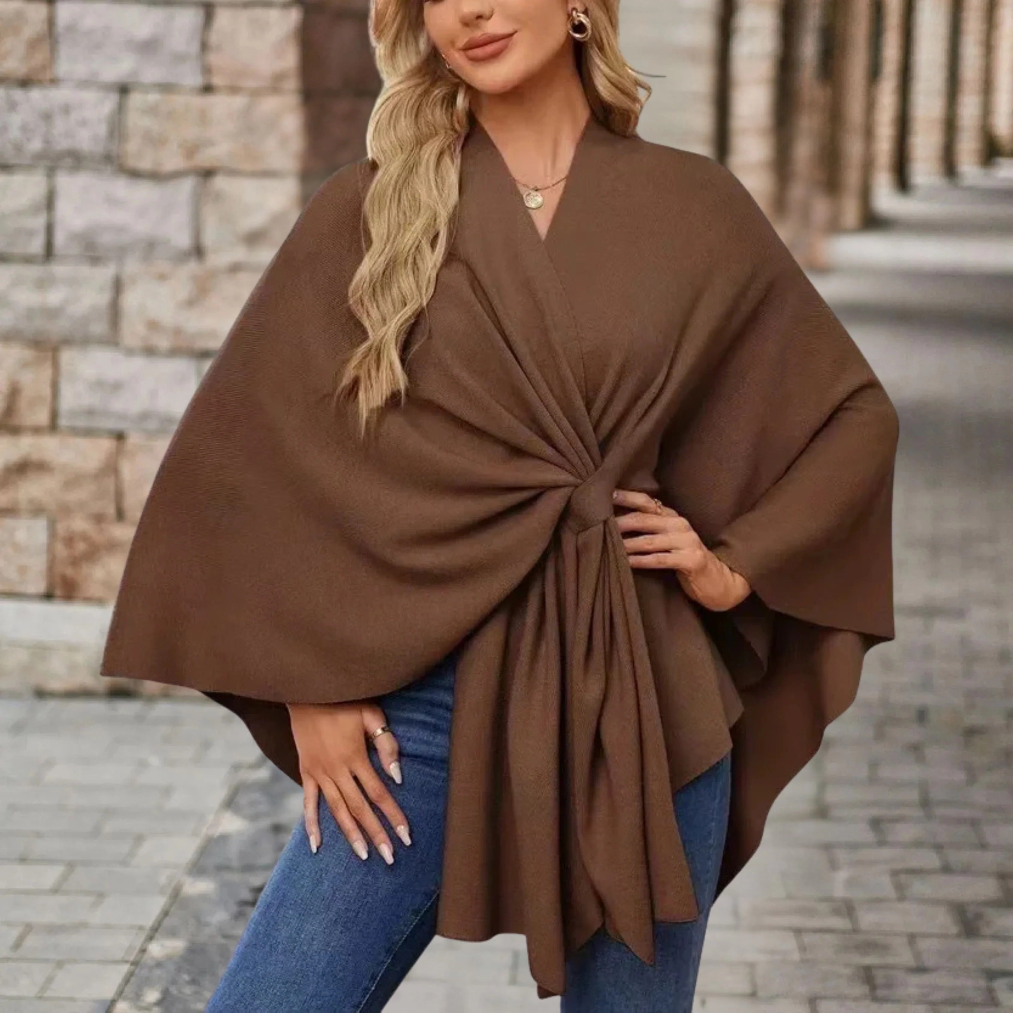 Zayna™| Draped Flowing Cape Top