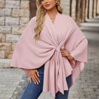 Zayna™| Draped Flowing Cape Top
