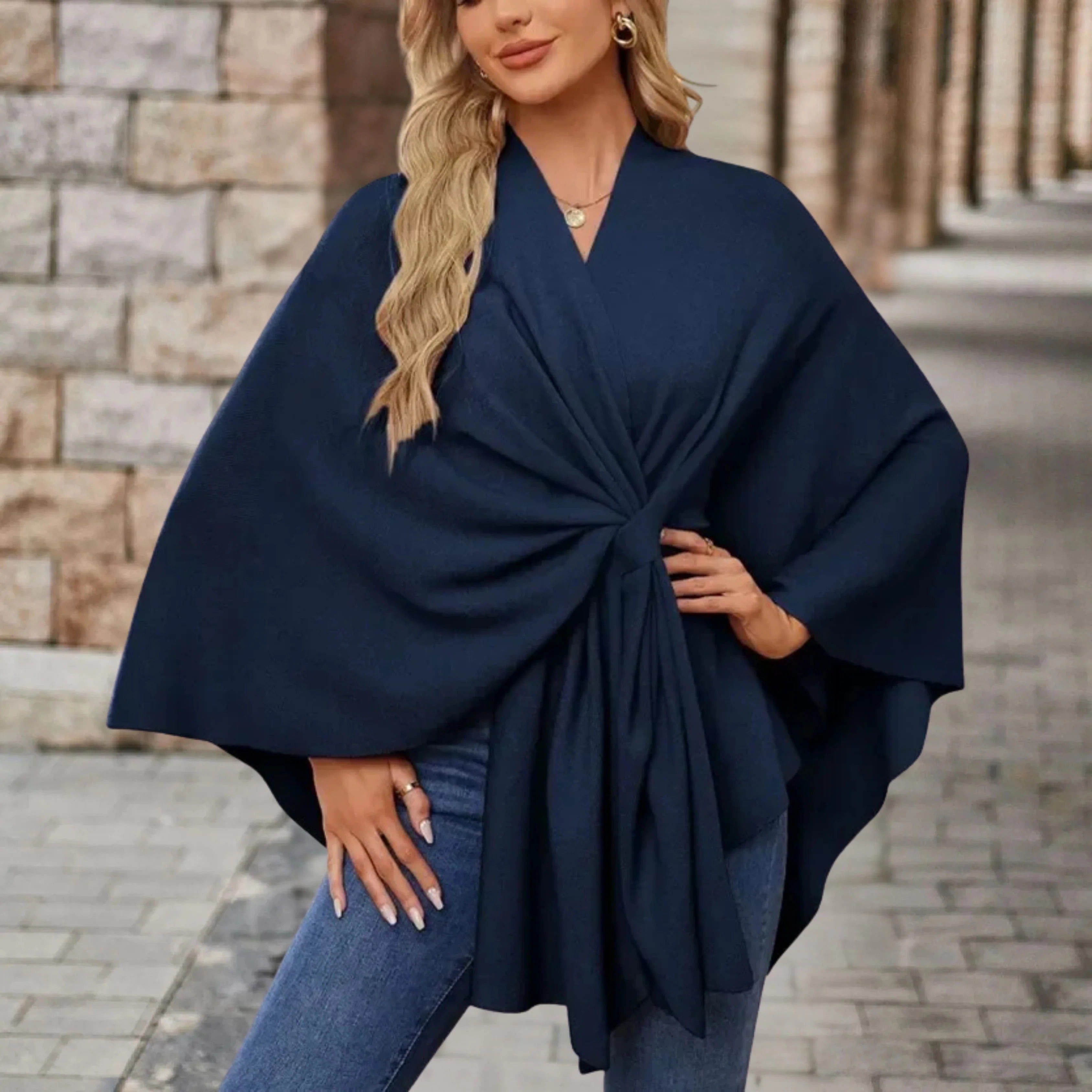 Zayna™| Draped Flowing Cape Top