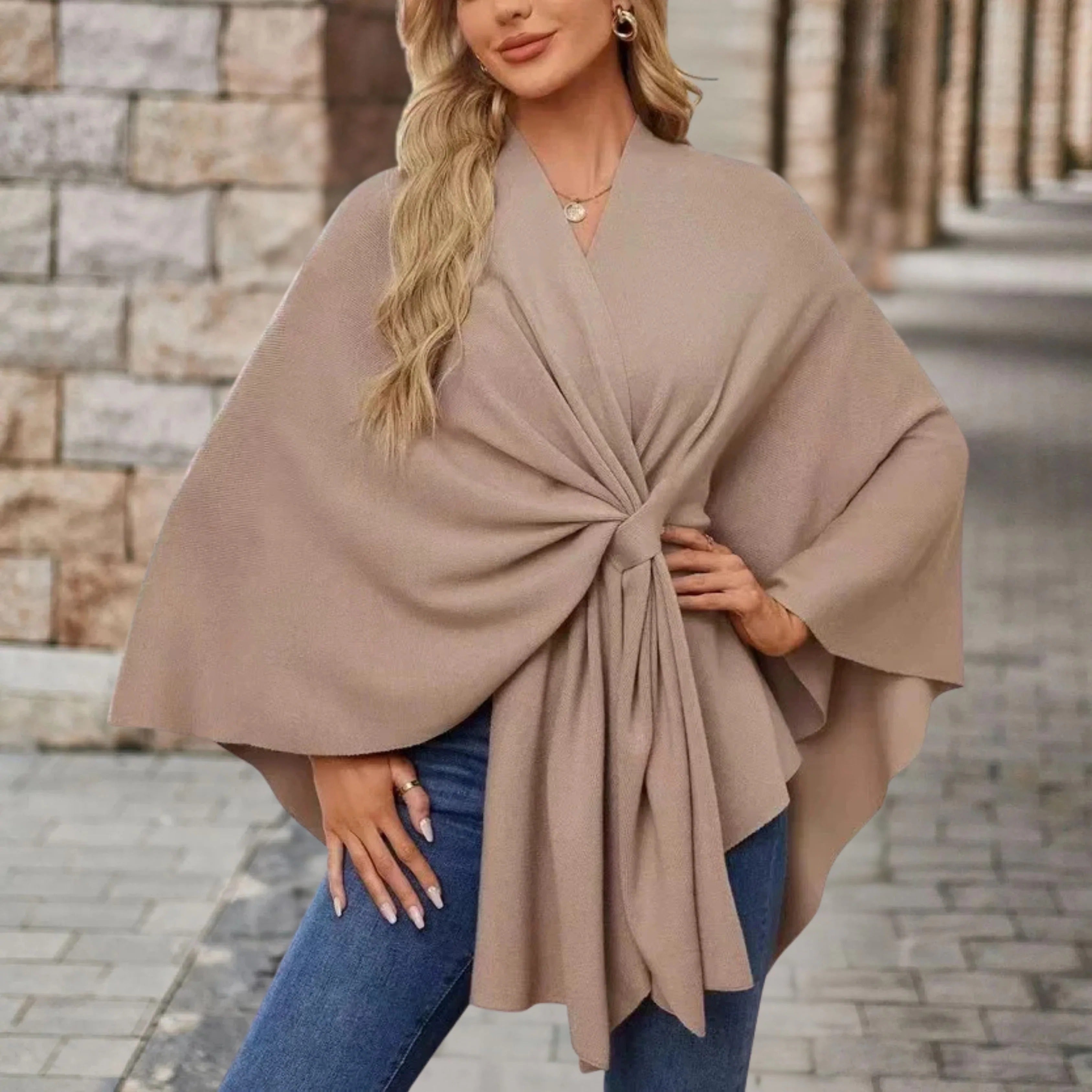 Zayna™| Draped Flowing Cape Top
