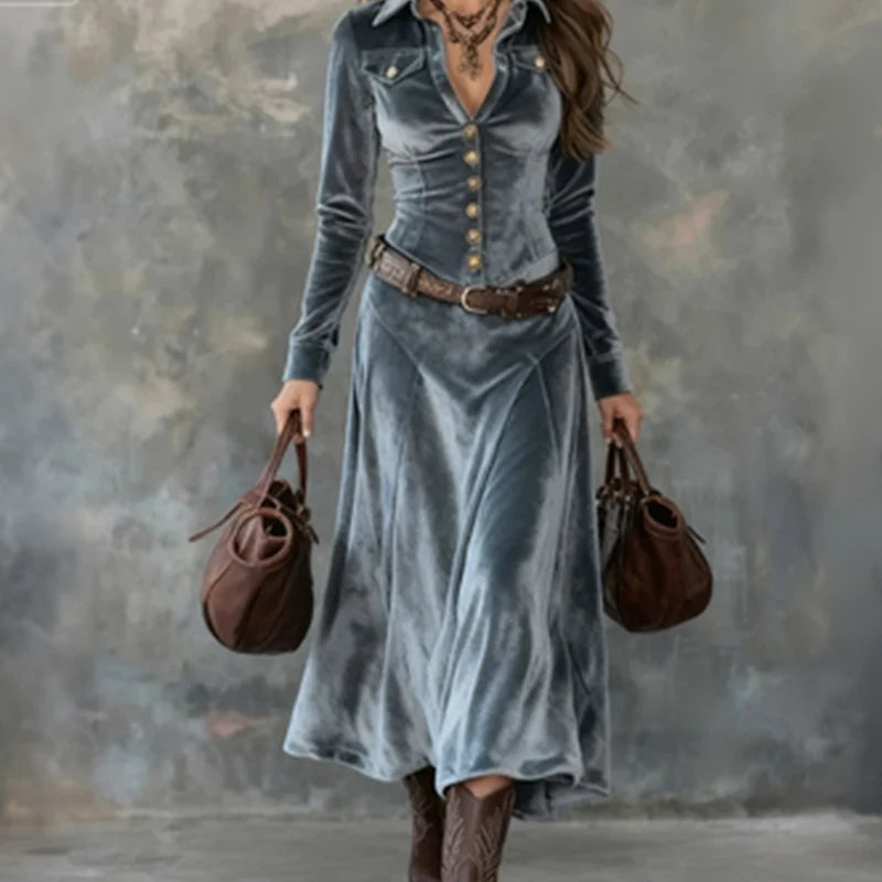 Monika™ | Nowoczesna lejąca sukienka maxi