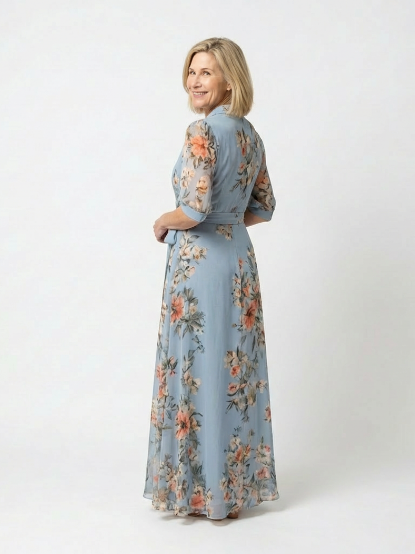 Elowen | Robe Maxi V Enveloppante Florale