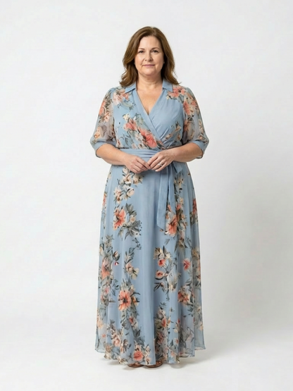 Elowen | Robe Maxi V Enveloppante Florale